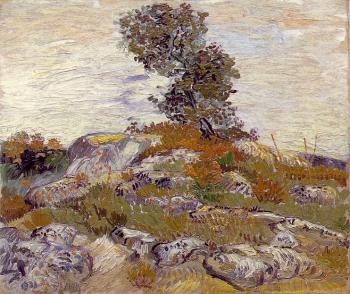 Vincent Van Gogh : Rocks with Oak Tree